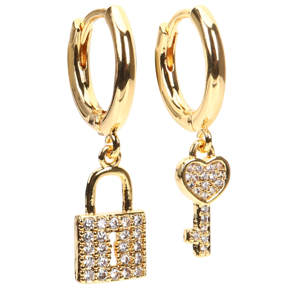 1 Pair Padlock Earrings Dangle Hoop Lock And Key Earrings Statement Earrings for Women