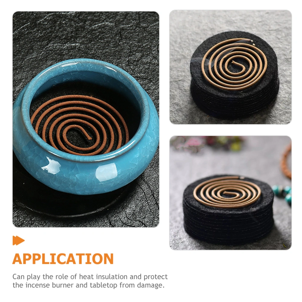 8pcs Fireproof Insulation Mat Round 8.5cm Heat-resistant Incense Cone Mat