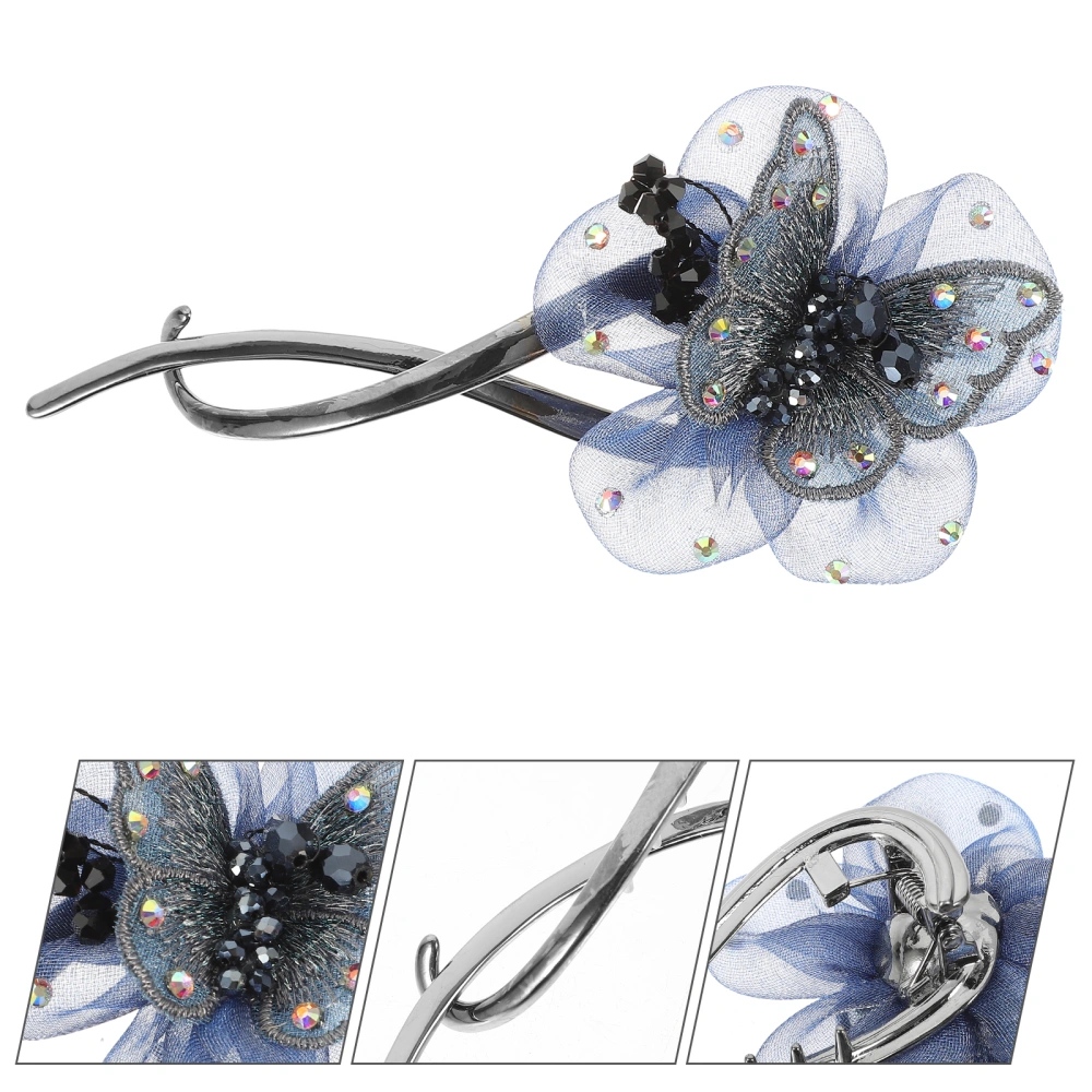 Non Slip Hair Clip Twist Hairpin Elegant Barrette Butterfly Decor Ponytail Holder