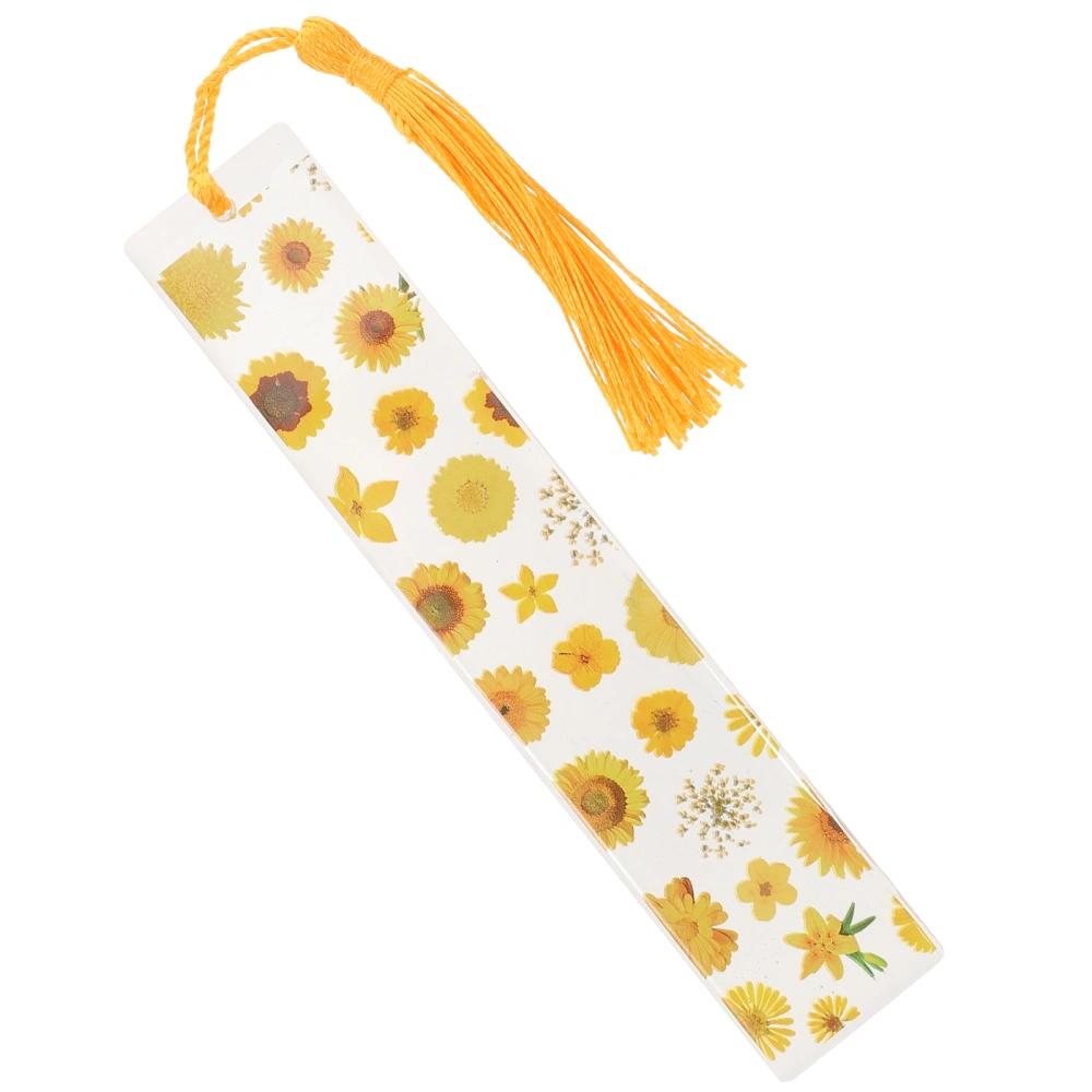 Dried Flowers Bookmark Decorative Tassel Bookmark Epoxy Dried Flower Bookmark for Book