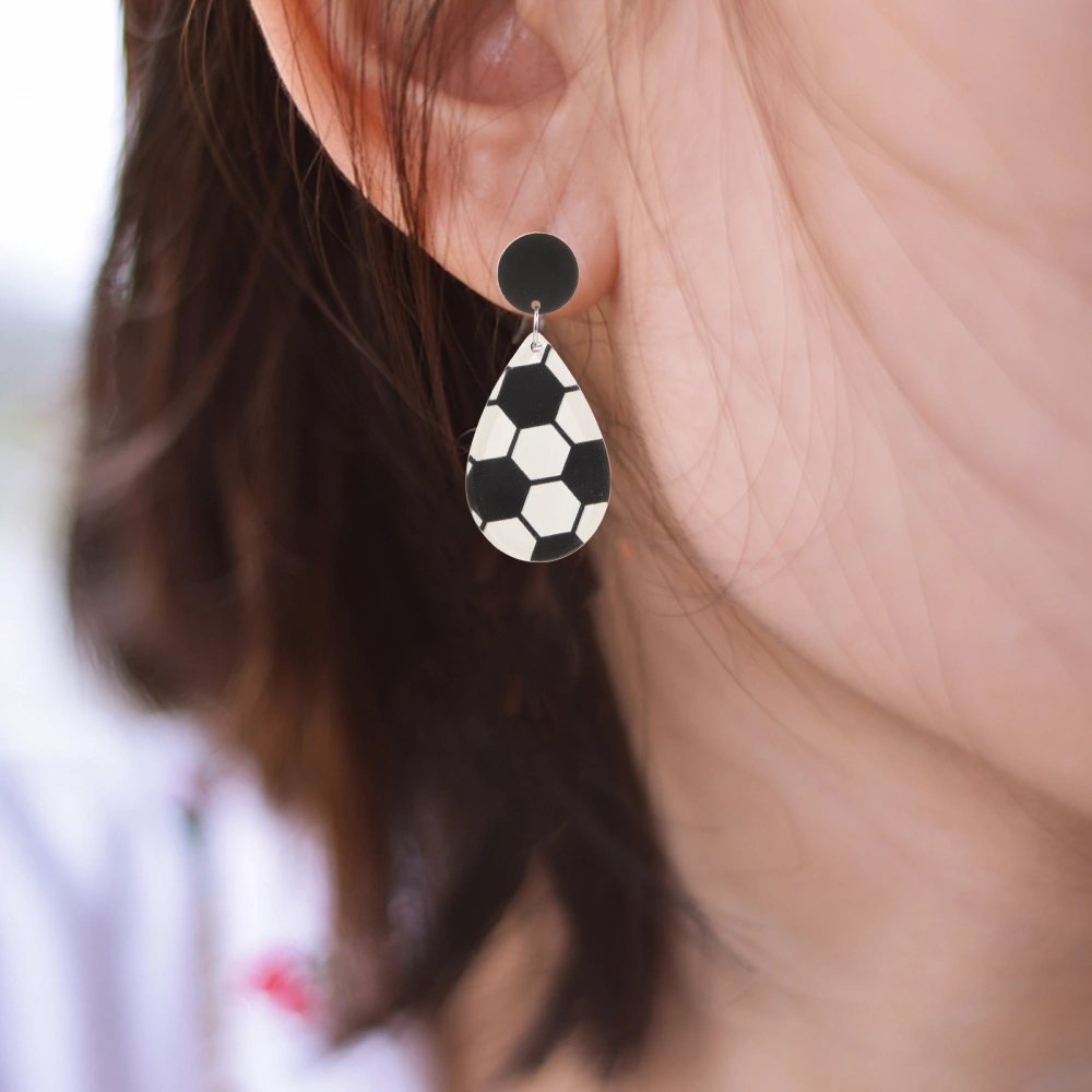 2 Pairs Football Rugby Drop Dangle Earrings Women Pendant Earrings Girl Drop Earrings Jewelry