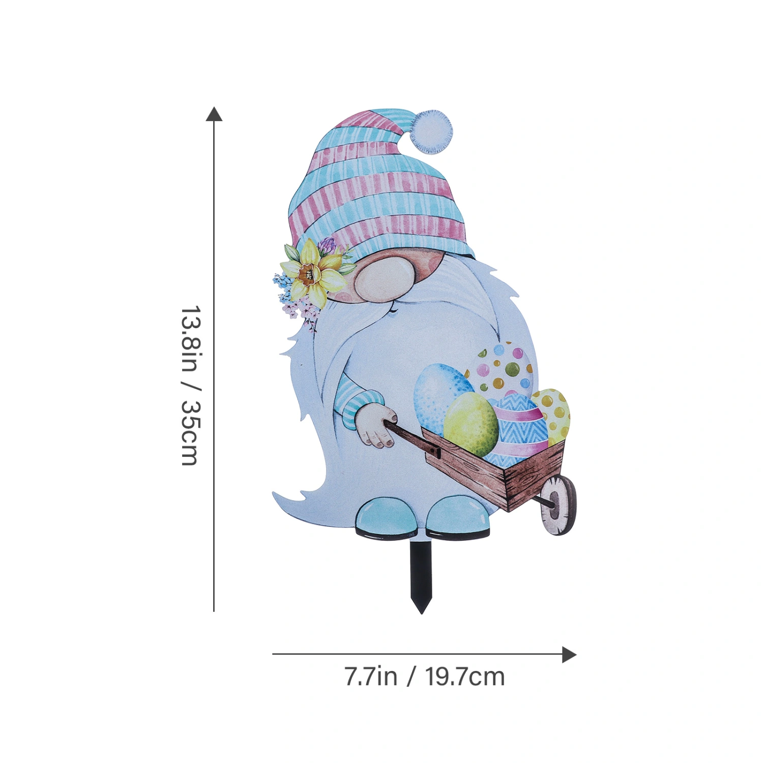 Easter Theme Gnome Ground Stake Outdoors Garden Use Decorative Acrylic Cartoon Stake Sign