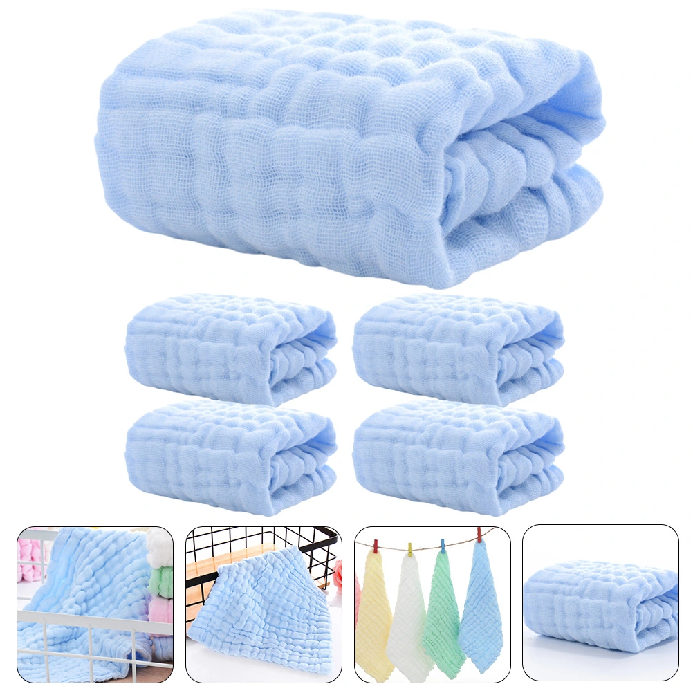 5pcs Baby Washcloths Baby Face Towel Burping Cloth Drool Towel Saliva Towel