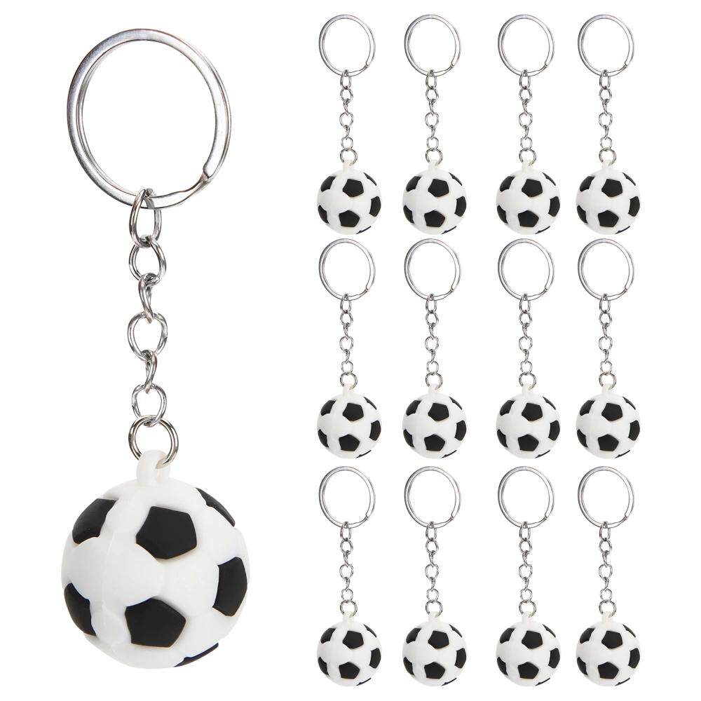 12pcs Football Keychain Bag Hanging Decoration Key Holder Ring Birthday Gift