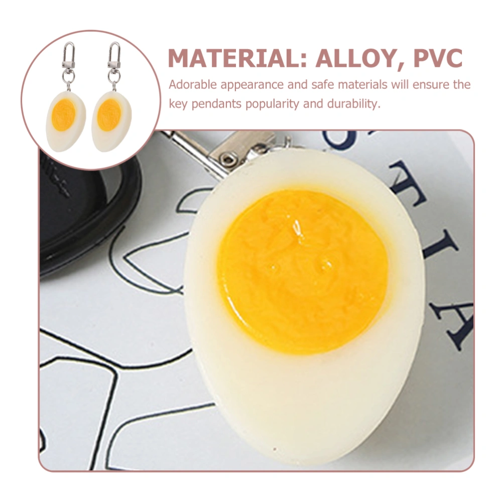 4pcs Boiled Egg Keychain Pendant  Delicious Food Pendant Bag Backpack Ornaments