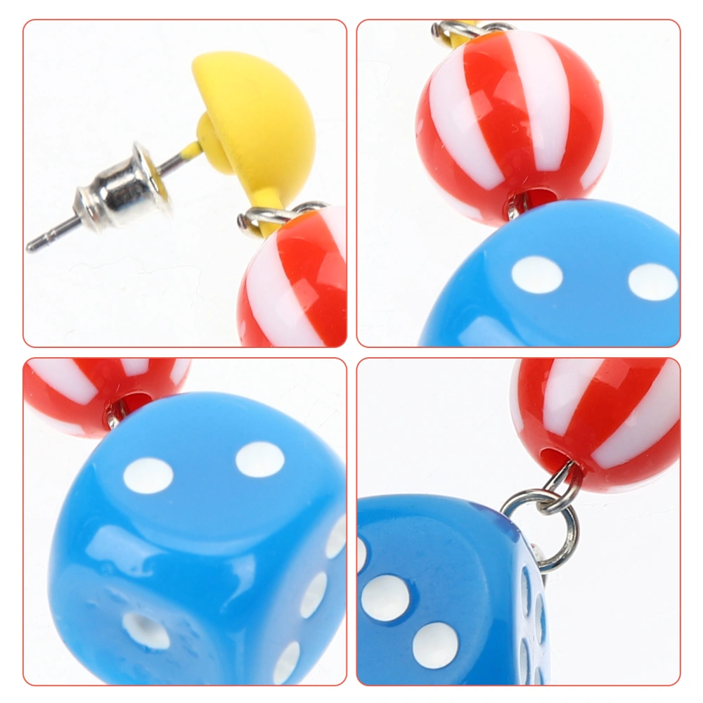 1 Pair Dice Earrings Funny Weird Earrings Aesthetic Dangle Drop Earrings for Women Girls