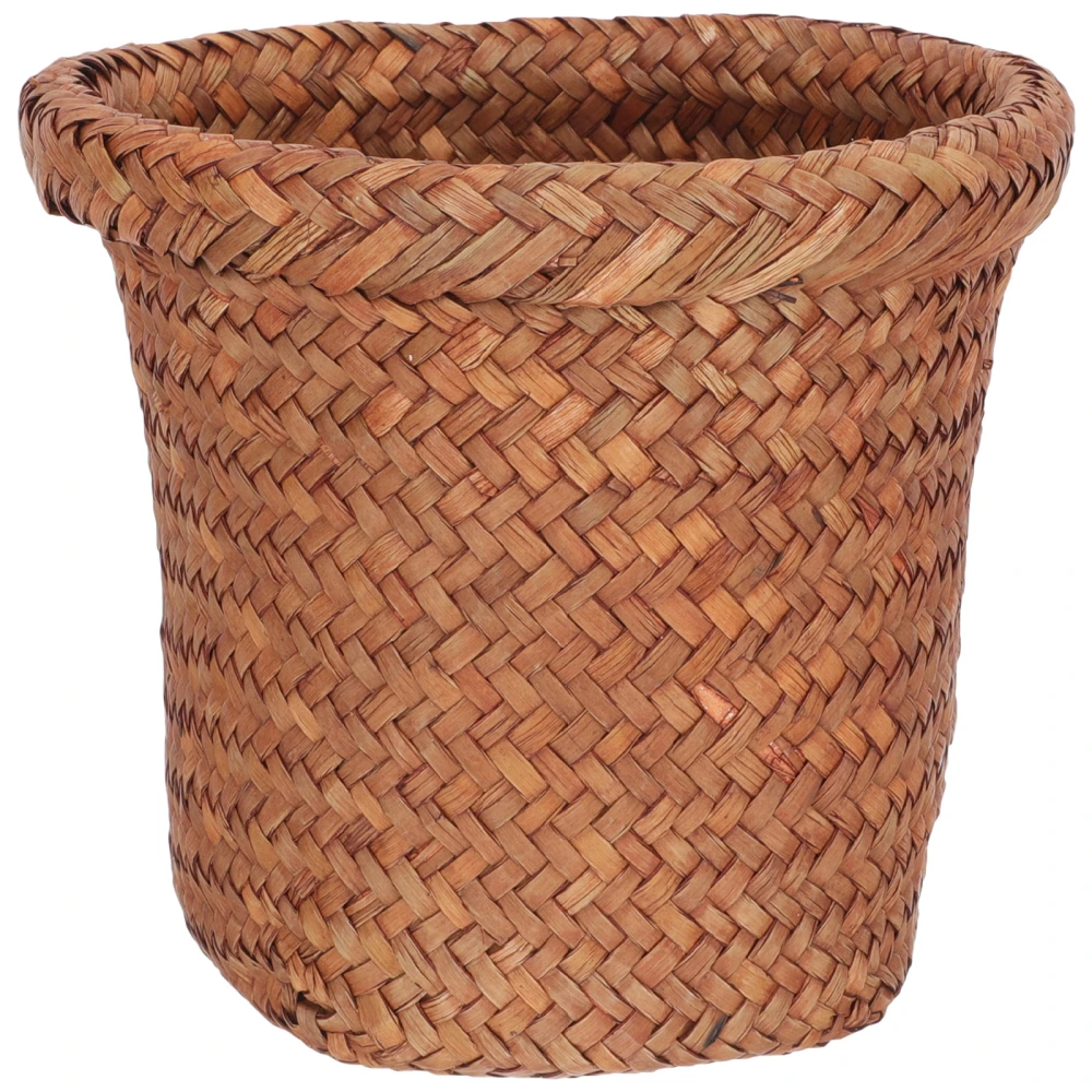 Multi-function Trash Basket Woven Waste Basket Household Trash Can Trash Accessory