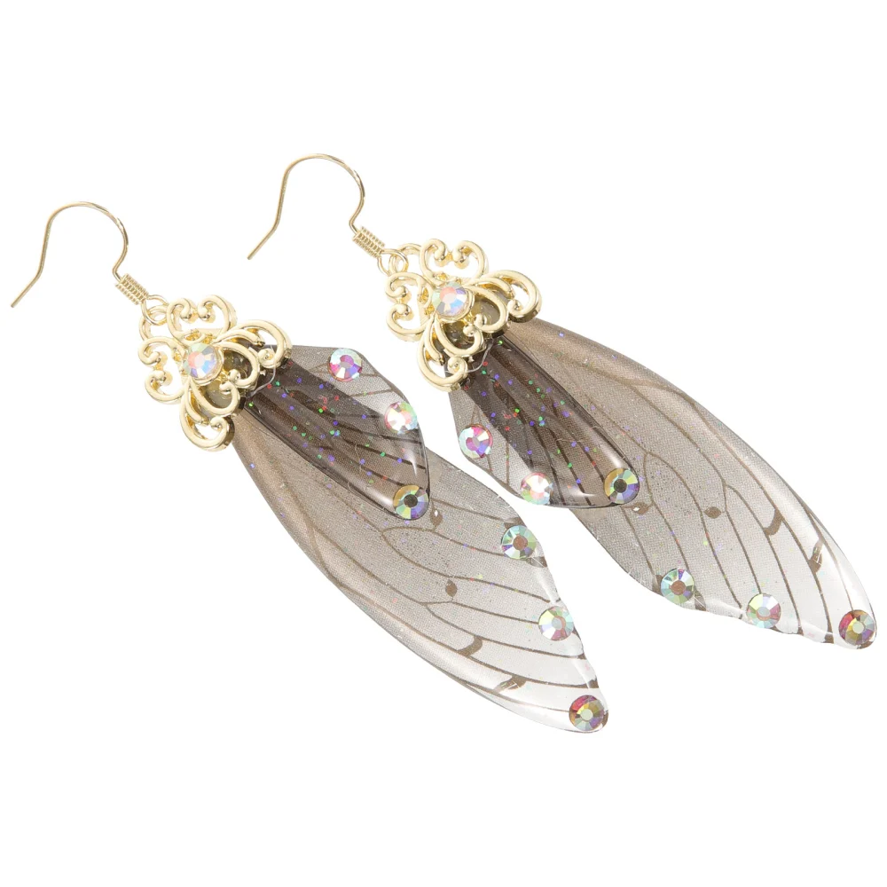 1 Pair Butterfly Wing Dangle Earrings Fashion Drop Earrings Metal Ear Jewelry