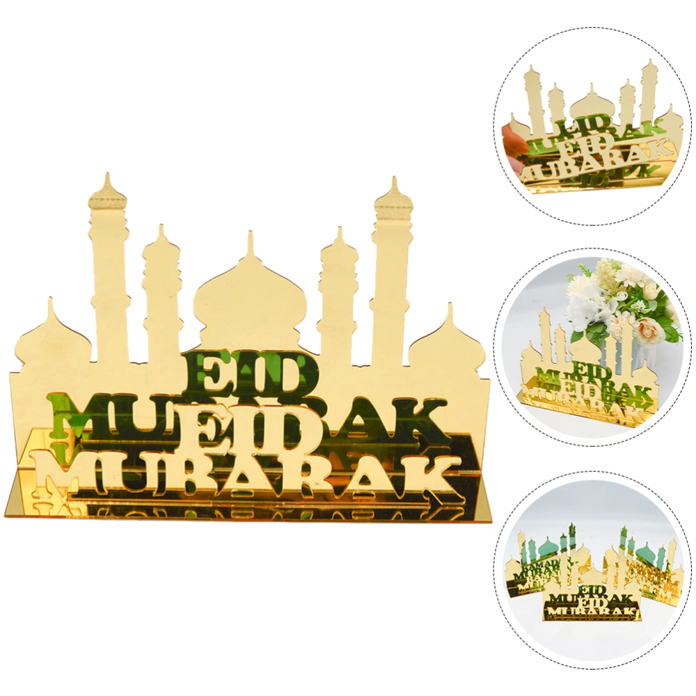 Eid Ramadan Ornament Festivals Scene Layout Prop Hollow Acrylic Sign Decoration