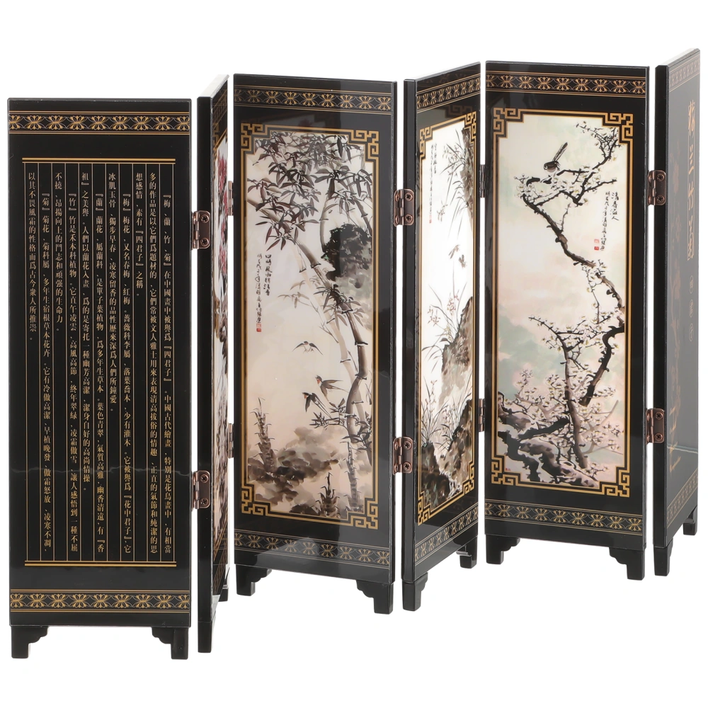 Chinese Wall Divider Mini Folding Screen Chinese Style Folding Screen Mini Room Wall Divider Decor