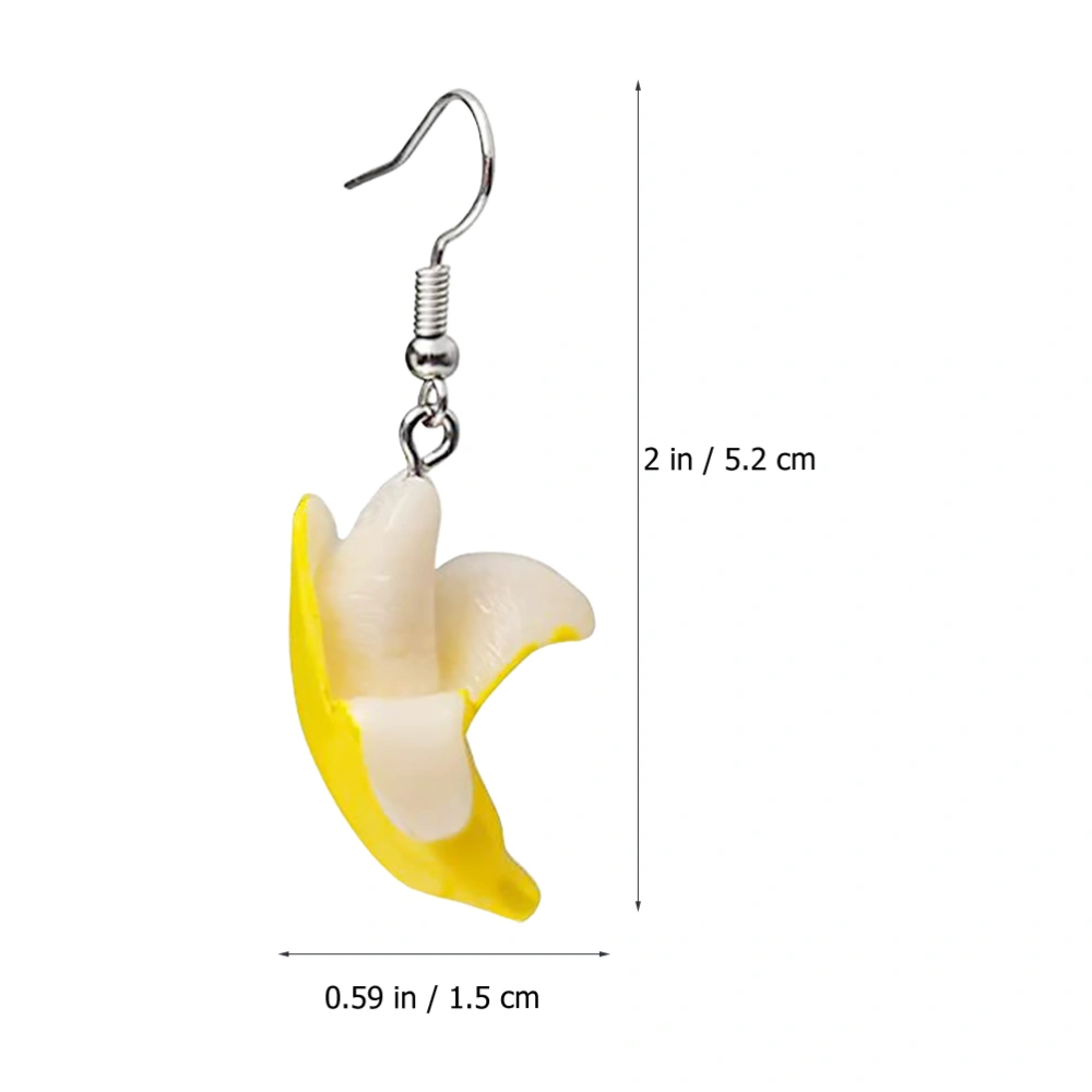 1 Pair Banana Earrings Banana Ear Stud Fruit Themed Jewelry Earrings for Women