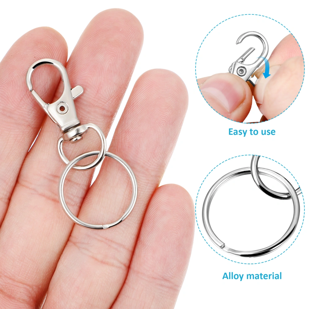 60 Sets Keychain Swivel Clips Key Chain Snap Hooks with Round Rings for Keychains Lanyards Crafts