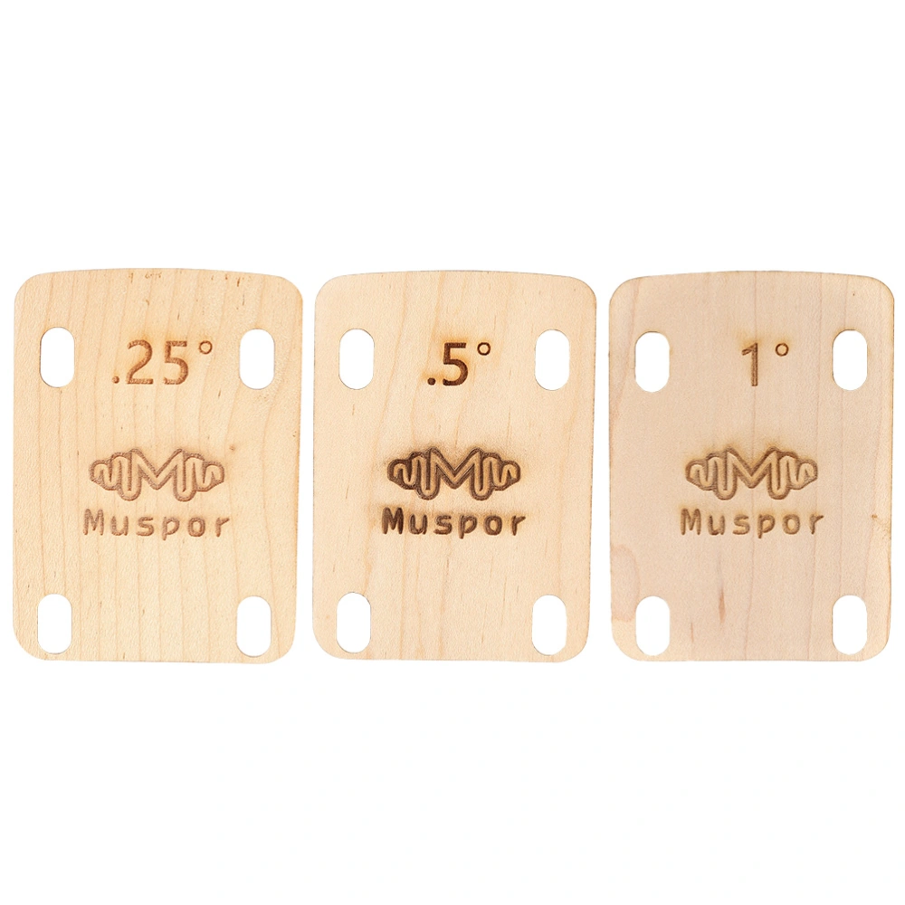 3pcs Guitar Neck Shims Wooden Guitar Neck Plate for Replacement Repair