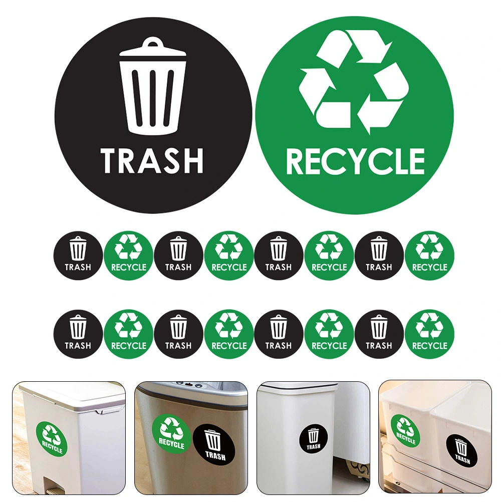 1 Set Trash Can Recycle Stickers Waste Sorting Decal Sticker Recycling Bin Signs Trash Can Decals