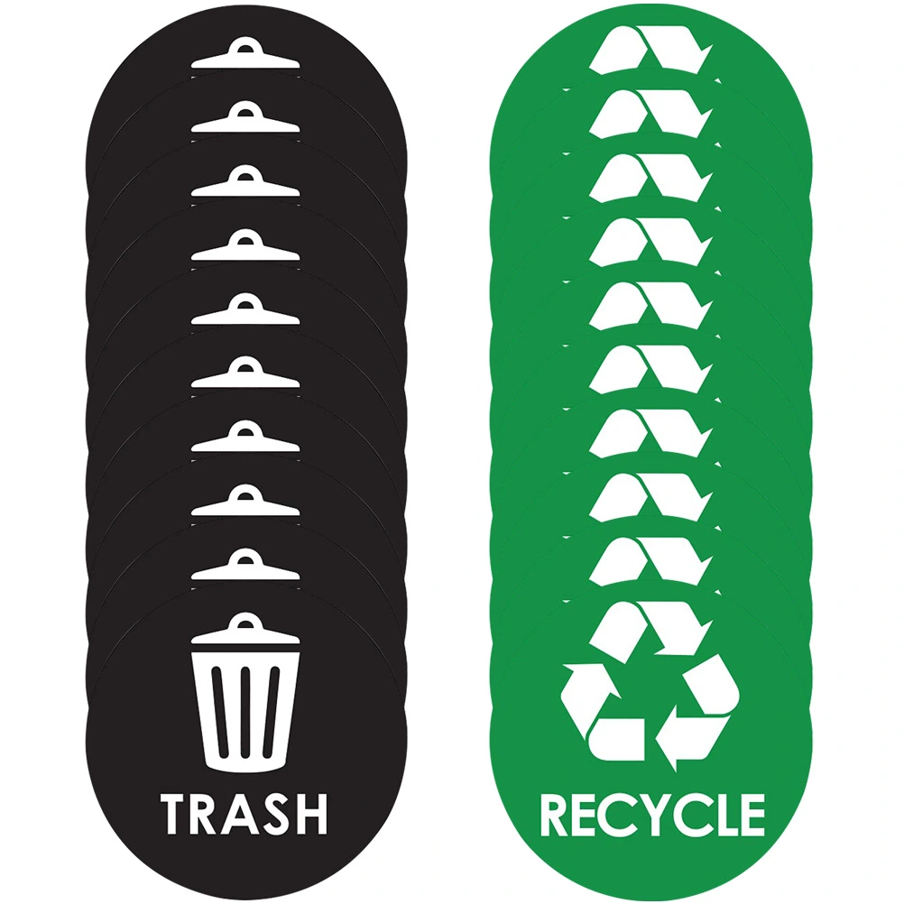1 Set Trash Can Recycle Stickers Waste Sorting Decal Sticker Recycling Bin Signs Trash Can Decals