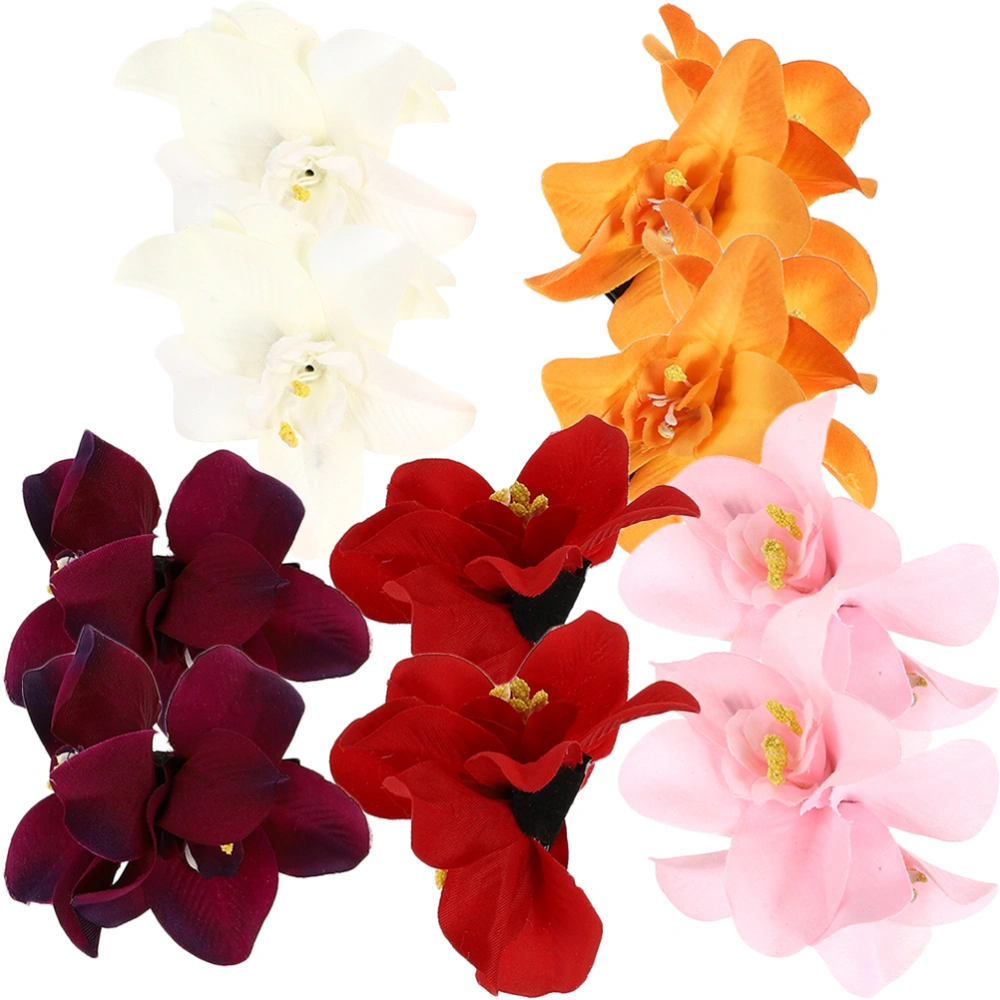 10pcs Flower Hair Clips Party Headdress Decorations Bridal Wedding Orchid Hair Clip