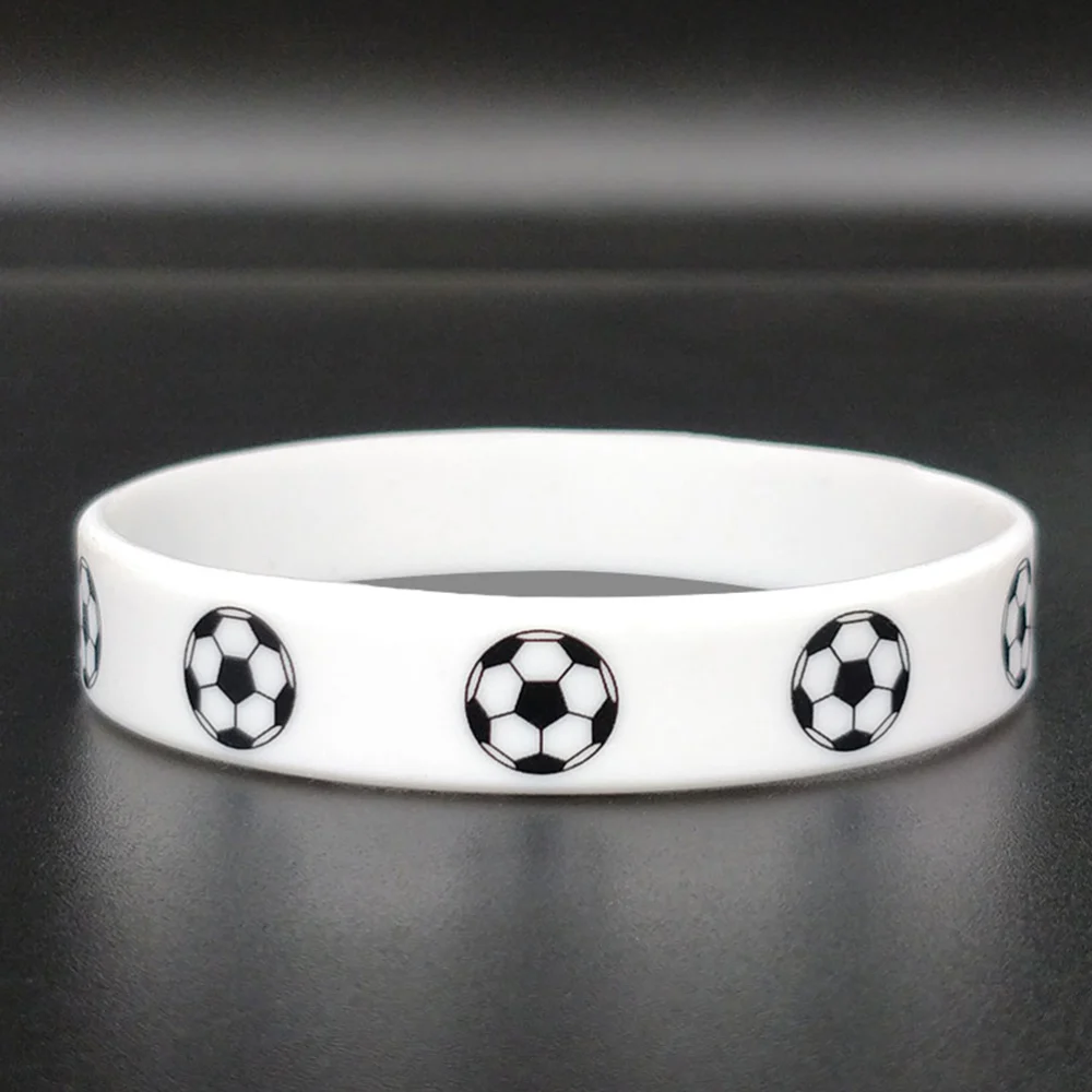 16Pcs Football Silicone Wristbands Stretch Wrist Bands Soccer Game Bracelets Soccer Accessory