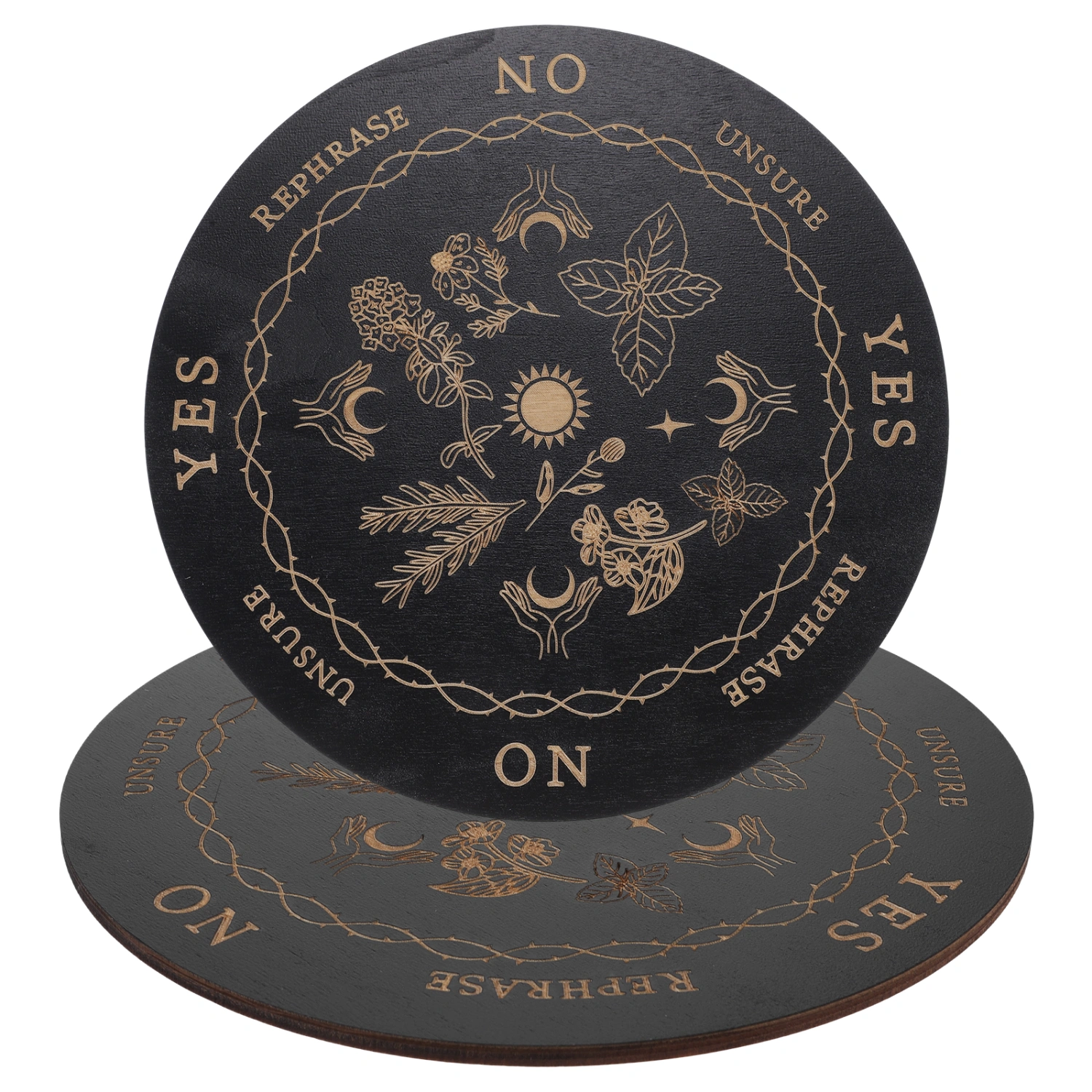 2pcs Wooden Pendulum Board Decorative Divination Boards Home Table Centerpieces