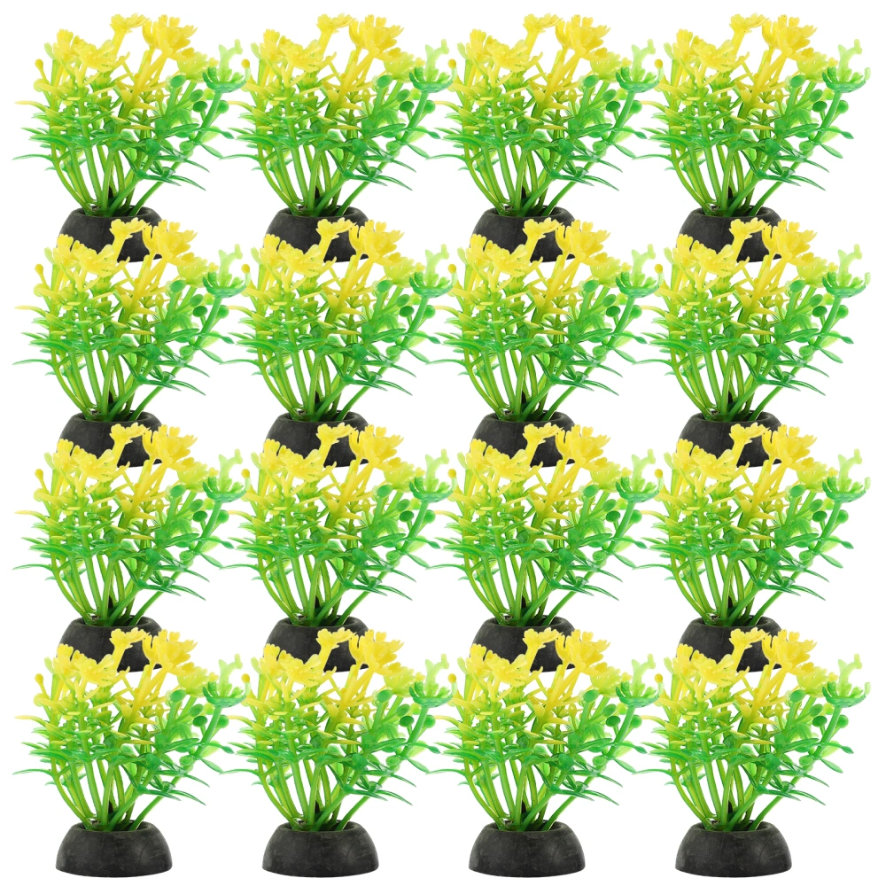 20Pcs Fish Decorations for Tank Fish Plant Decor Plastic Fish Tank Plants Small Fish Tank Decorations