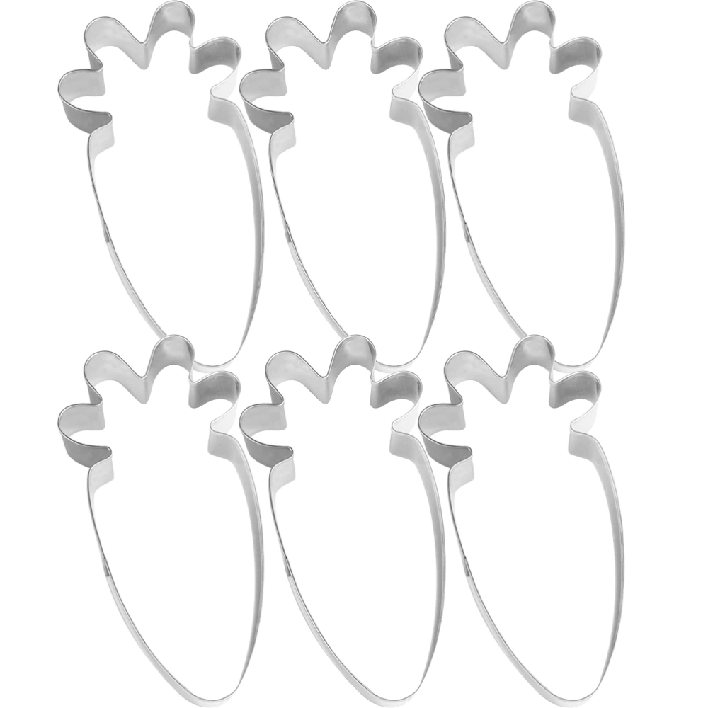 6pcs Carrot Cookie Cutters Easter Cookie Mold Stainless Steel Cookie Cutters