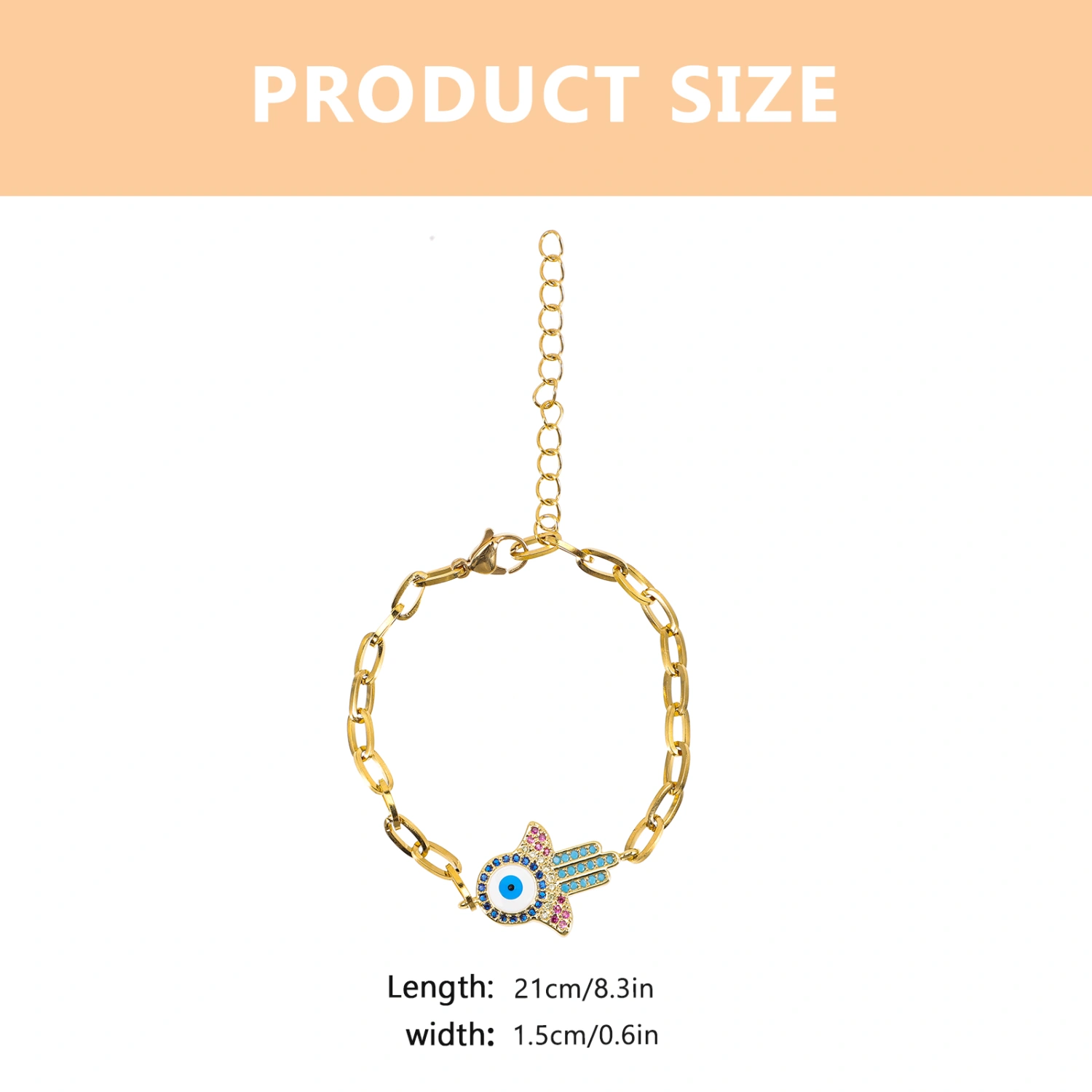 Evil Eye Bracelet Chain Link Bracelet Decorative Bracelet Women Wrist Jewelry