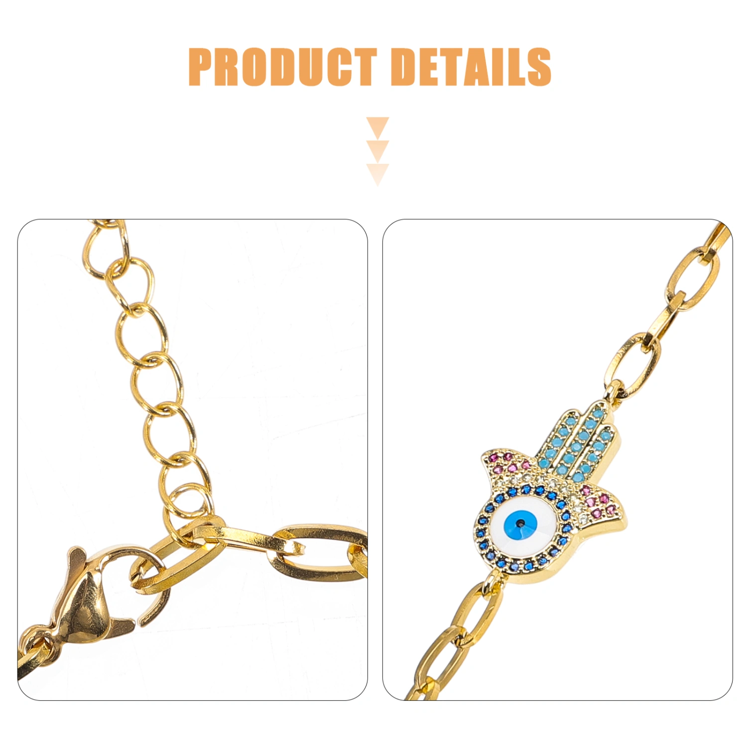 Evil Eye Bracelet Chain Link Bracelet Decorative Bracelet Women Wrist Jewelry
