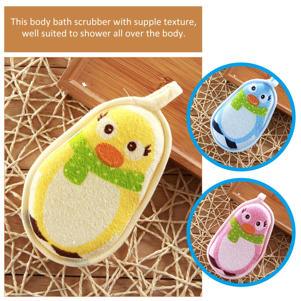 3Pcs Baby Scrubbers Baby Bath Towels Baby Bathing Scrubbers Cartoon Baby Body Scrubbers