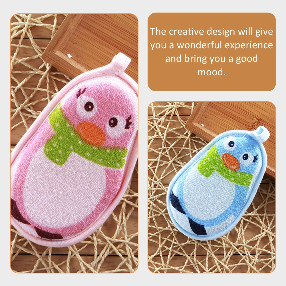 3Pcs Baby Scrubbers Baby Bath Towels Baby Bathing Scrubbers Cartoon Baby Body Scrubbers