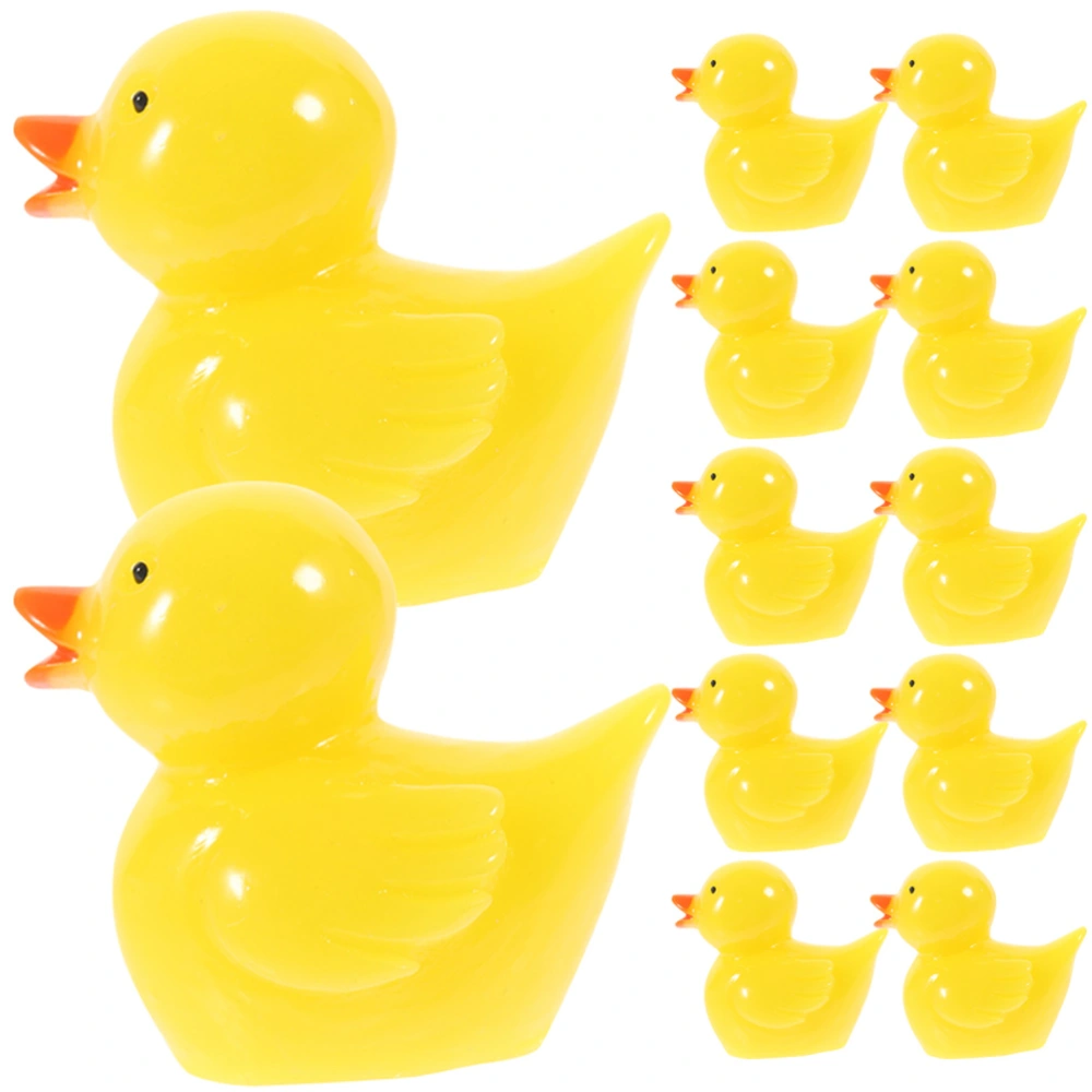 12pcs Mini Ducks Figurines Tiny Resin Ducks Moss Landscape Ornament  Miniature Decor