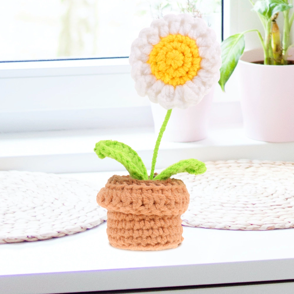 Crochet Artificial Flowers DIY Birthday Gift Crochet Flowers Desk Home Decoration