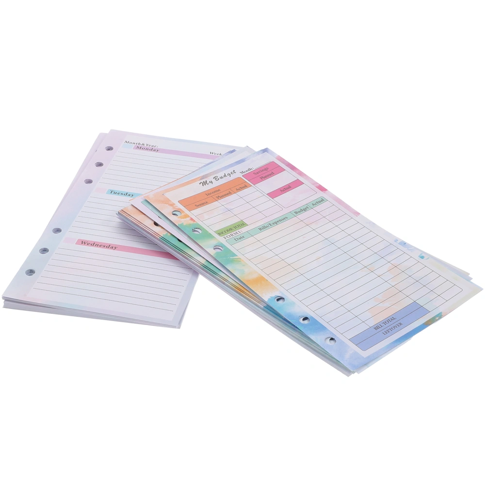 1 Set of Budget Binder Notebook Loose-Leaf Sheets Expense Tracking Papers Portable Notepad