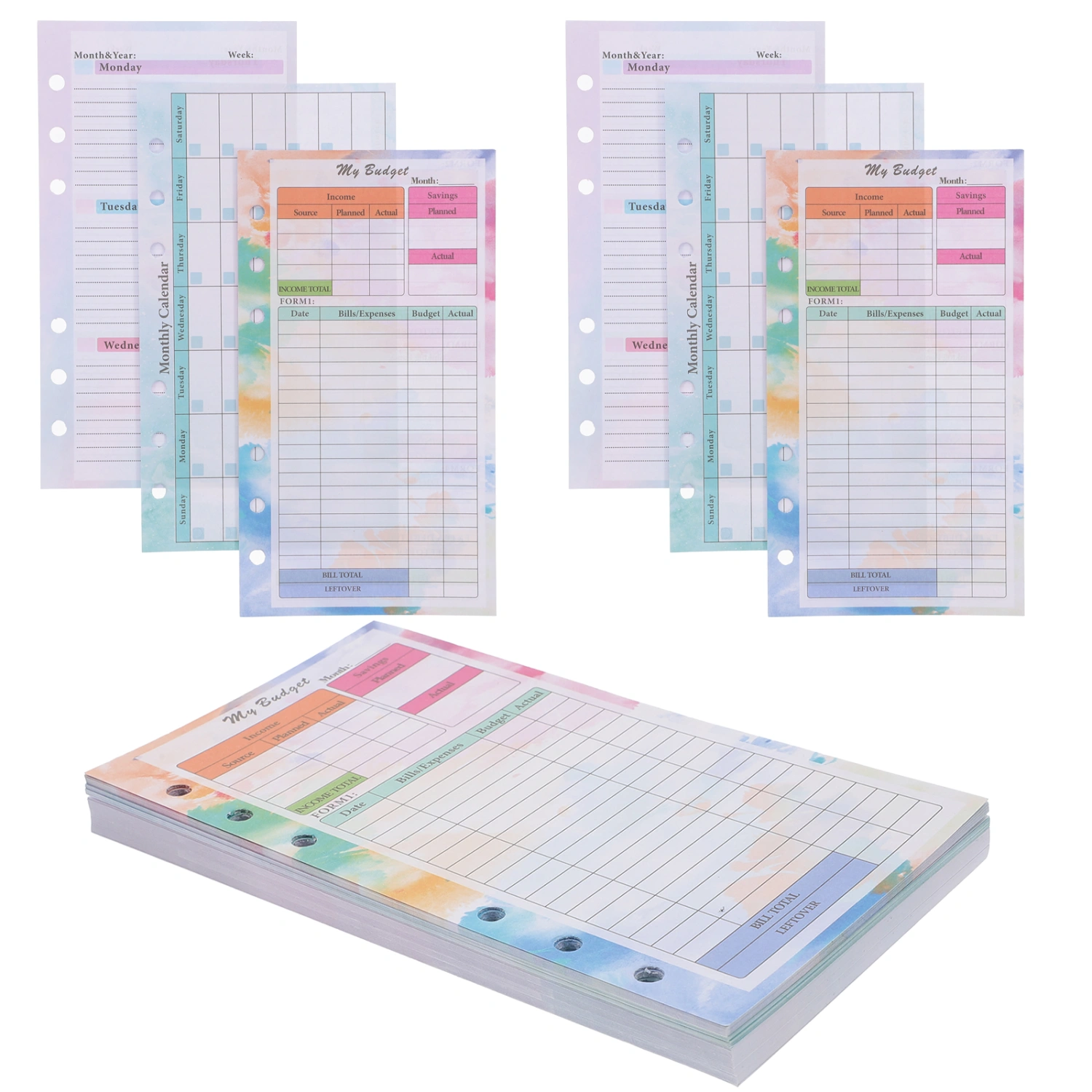 1 Set of Budget Binder Notebook Loose-Leaf Sheets Expense Tracking Papers Portable Notepad
