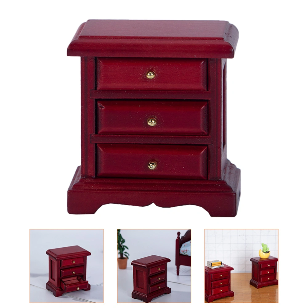 Bedside Table Model Miniature Cabinet Decor Mini Cabinet Ornament Doll House Furniture Accessories