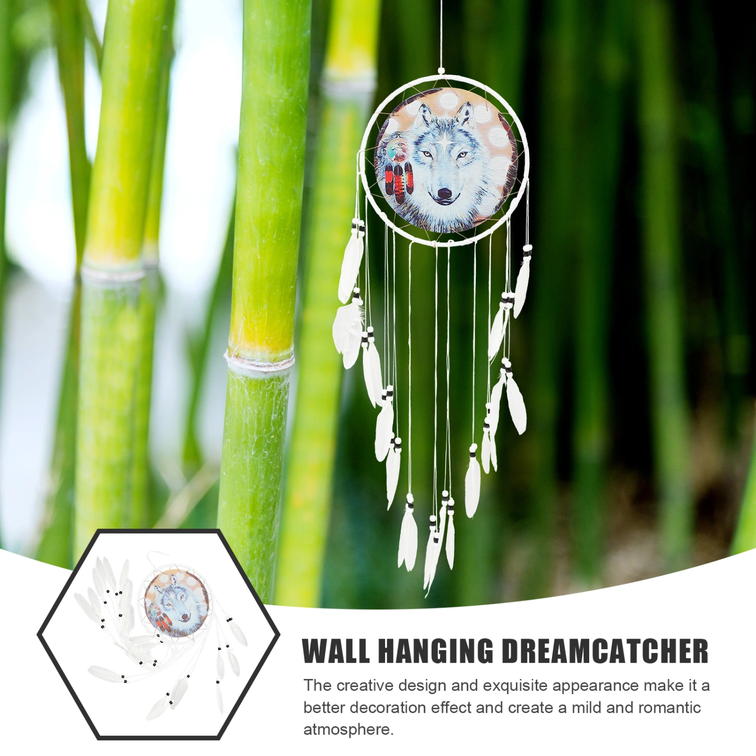 Dream Catcher Craft Handicraft Wolf Wall Hanging Dreamcatcher Ornament Decor