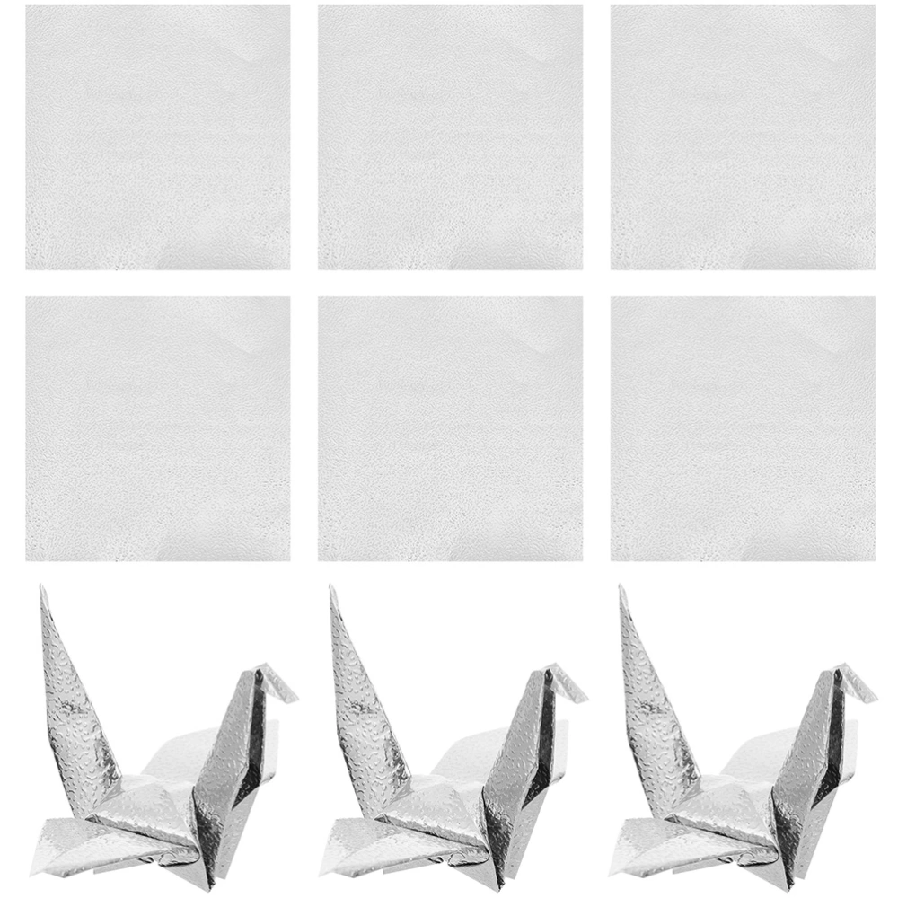 100 Sheets of Square Folding Paper Origami Paper Origami DIY Paper Silver Color Origami Paper