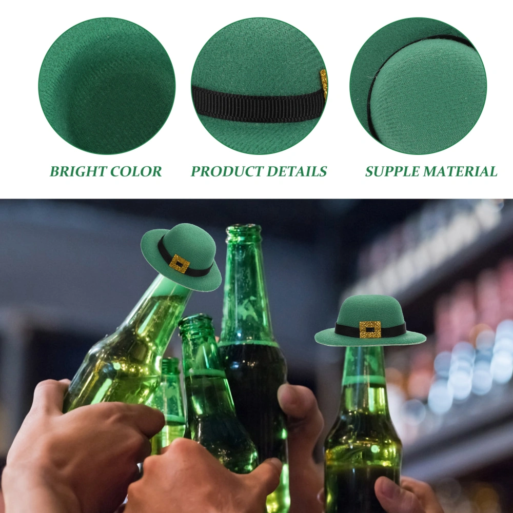 6pcs Adorable St. Patrick's Day Wine Bottle Hat Adornments Decorative Bottle Accessories