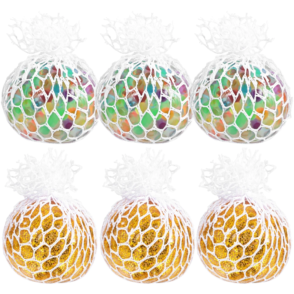 6 Pcs Stress Balls Funny Beads Squeeze Balls Sensory Toys Relax Playthings