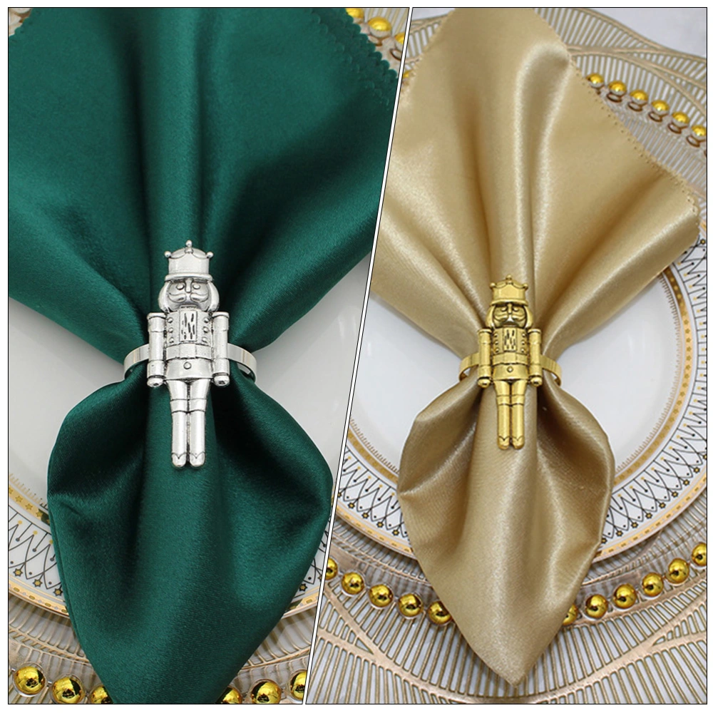 2pcs Christmas Nutcracker Napkin Ring Nutcracker Napkin Ring Holders Metal Napkin Ring for Party