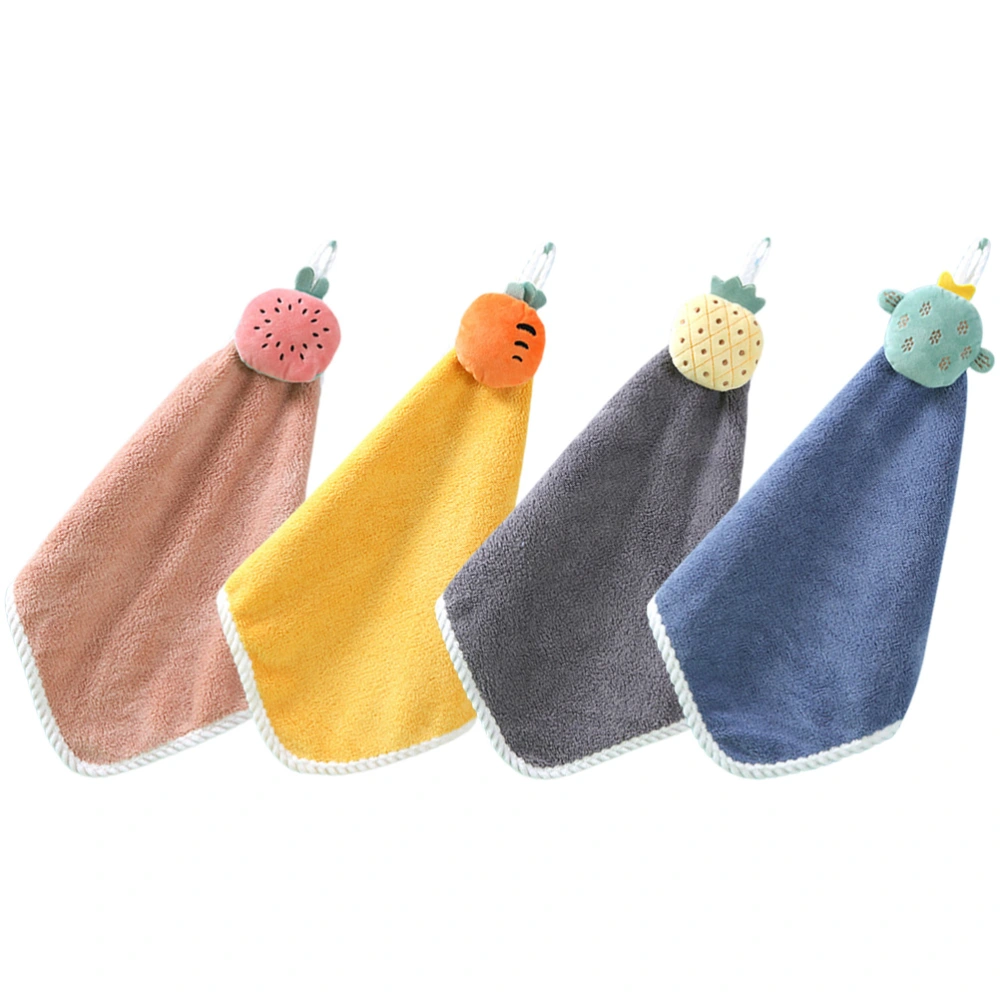 4Pcs Kitchen Hand Towels Hand Cleaning Towels Kitchen  Dish Towels Hanging Adsorbent Towels