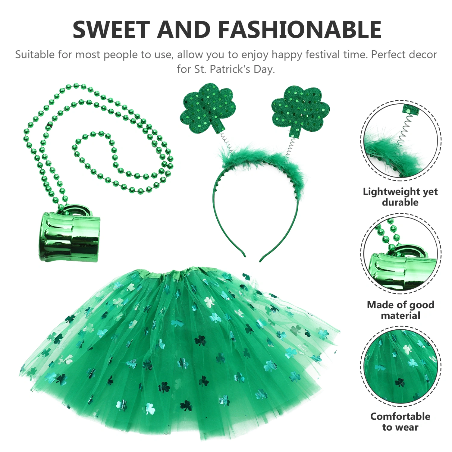 1 set of St. Patrick's Day Costume Supplies Decorative Costumes St. Patrick's Day Props