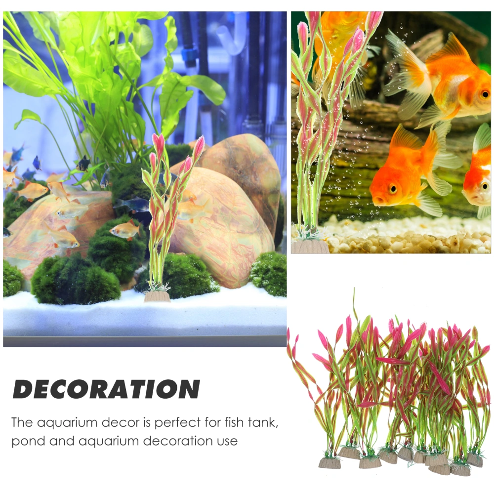 10Pcs Fake Aquarium Grass Delicate Aquarium Plant Decorative Fake Plant Aquarium Supply