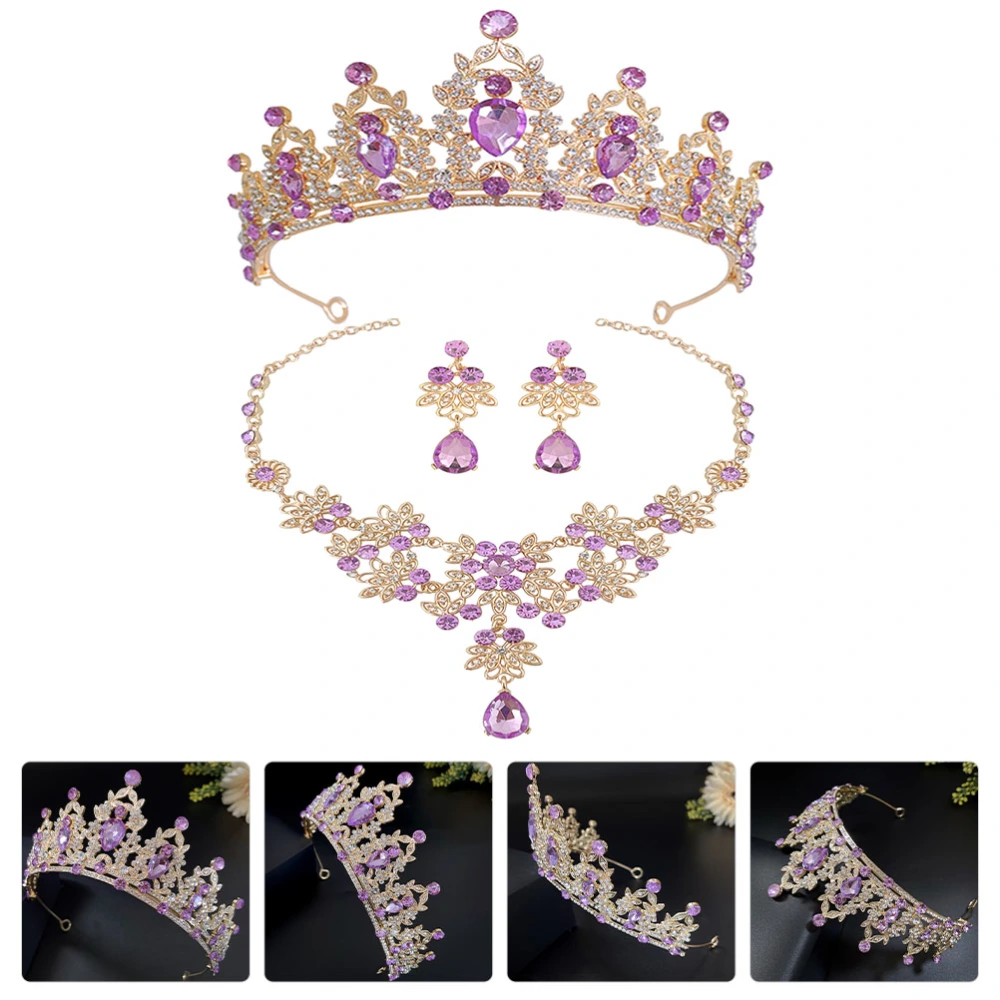 1 Set Bridal Jewelry Bridal Crown and Jewelry Wedding Jewelry Set Bridal Tiara Earrings Necklace