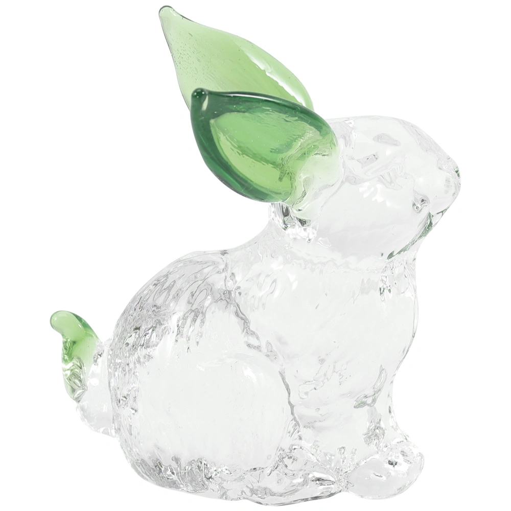 Glass Rabbit Figurine Year of the Rabbit Clear Bunny Cabinet Zodiac Rabbit Adorn