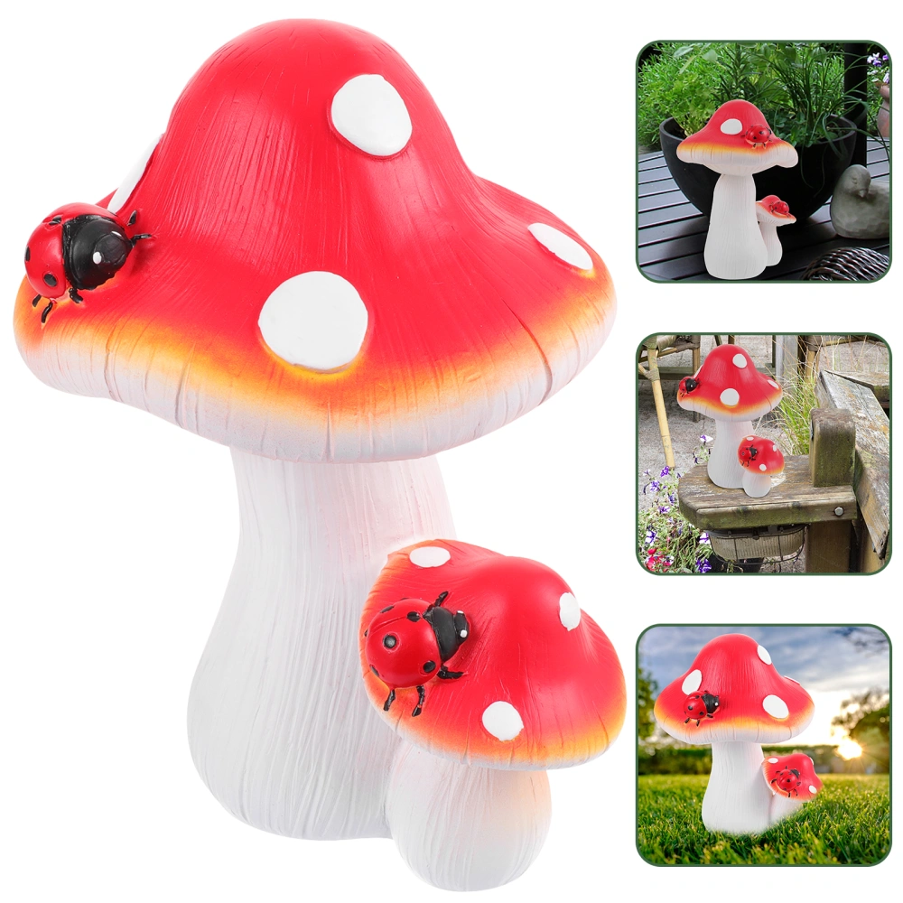 Mushroom Statue Lawn Mushroom Ornament Mushroom Figurine Garden Decoration