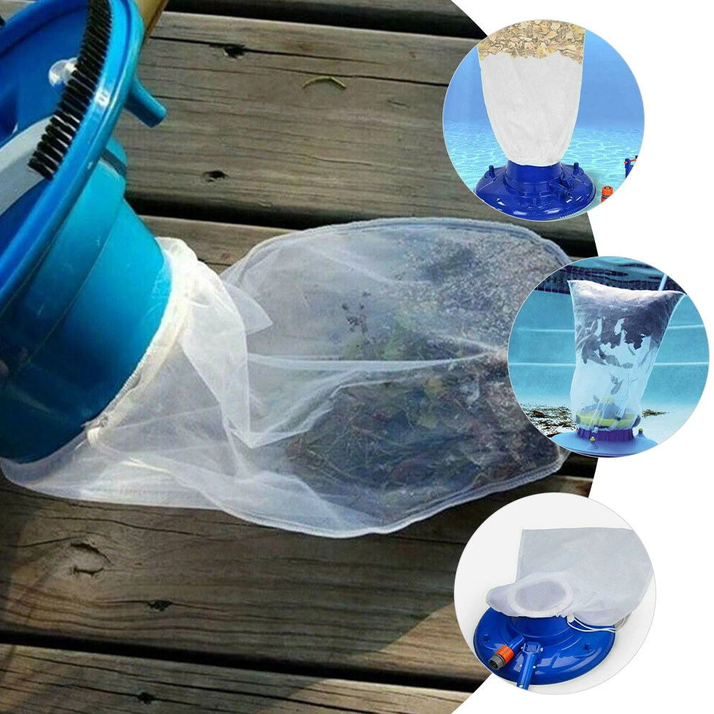 2Pcs Pool Vacuum Leaf Bag Swimming Pool Cleaning Leaf Net with Pull Lock Cord