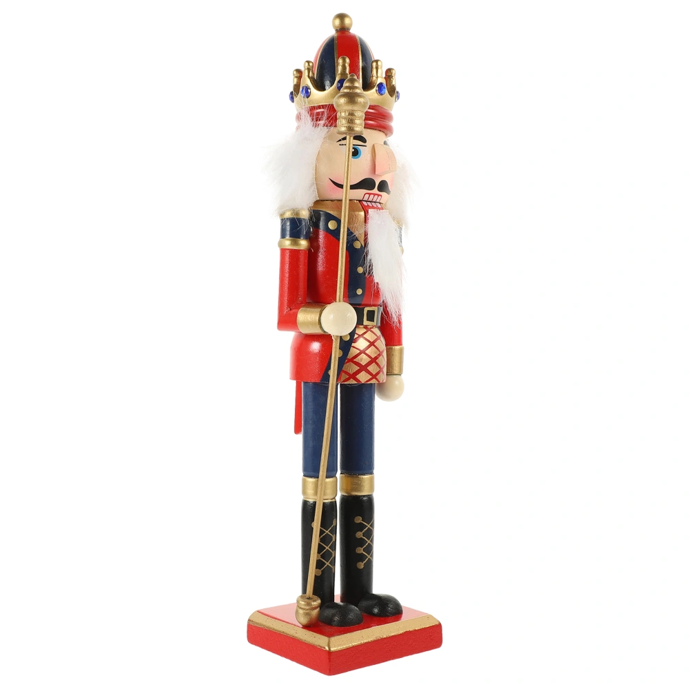 Christmas Nutcracker Decoration Wooden Nutcracker Xmas Tabletop Ornament