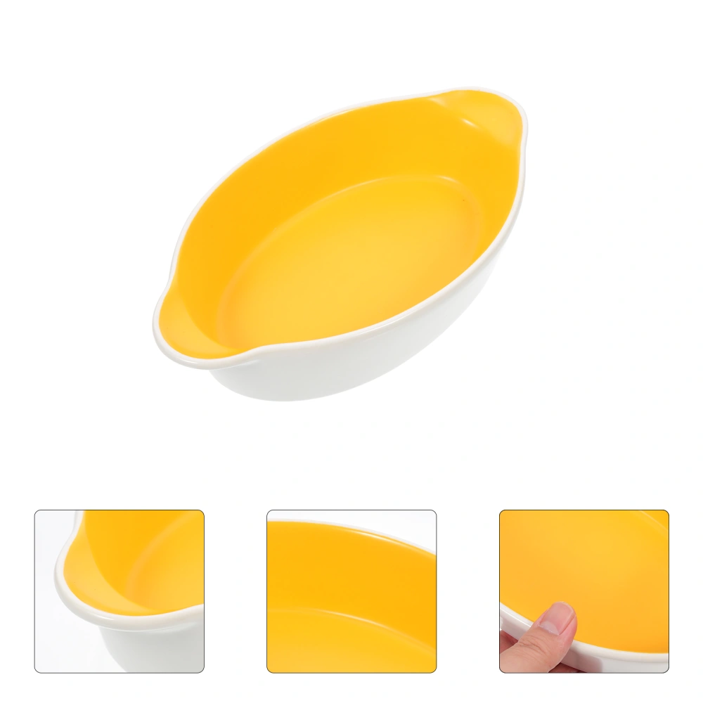 Ceramic Pie Pan Baking Dish with Double Handle Plate for Roasting Cheese Pan Baking Bowl