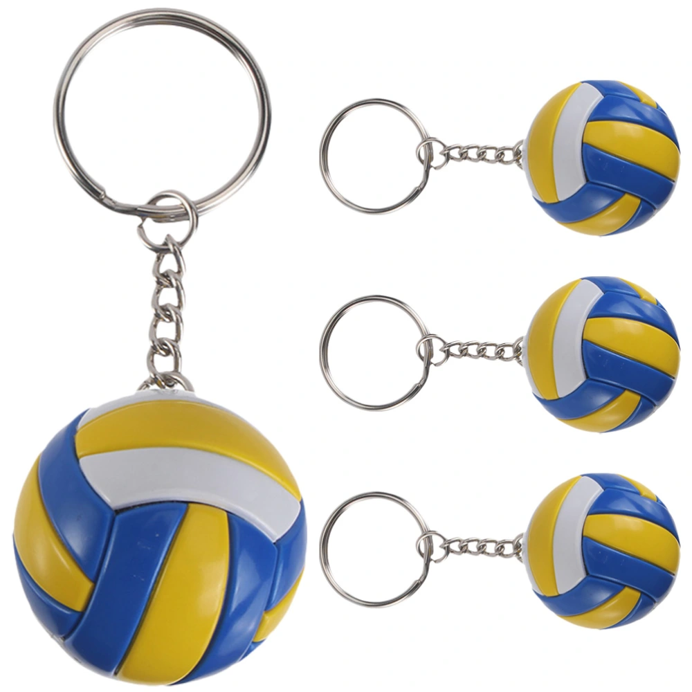 4Pcs Decorative Key Chains Portable Volleyball Keychains Exquisite Hanging Bag Pendants