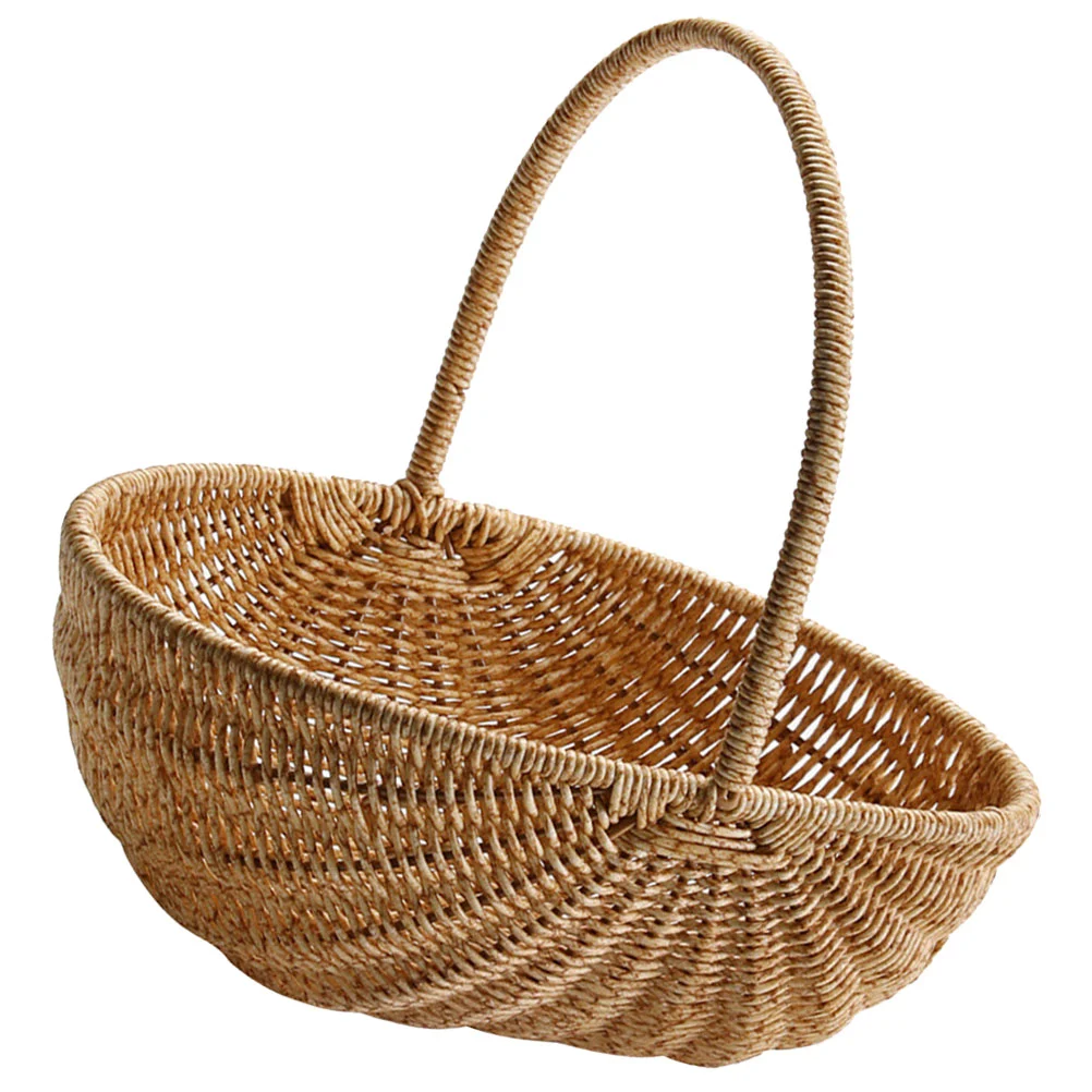 Imitation Rattan Fruits Basket Vegetable Basket Picnic Basket Storage Basket