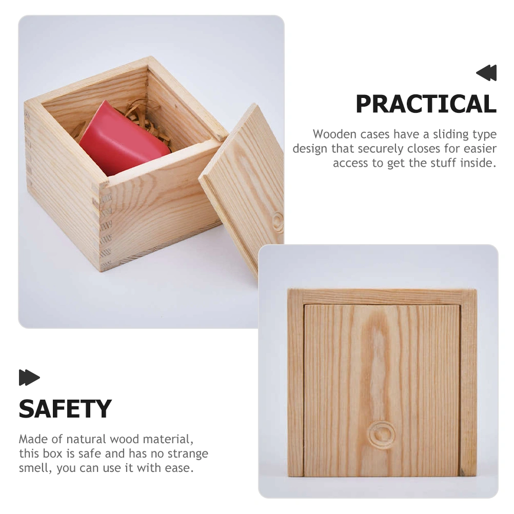 Slide Type Teacup Storage Box Wooden Cup Packing Container Square Gift Wrapping Box
